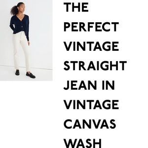 Madewell perfect vintage straight jean vintage canvas wash